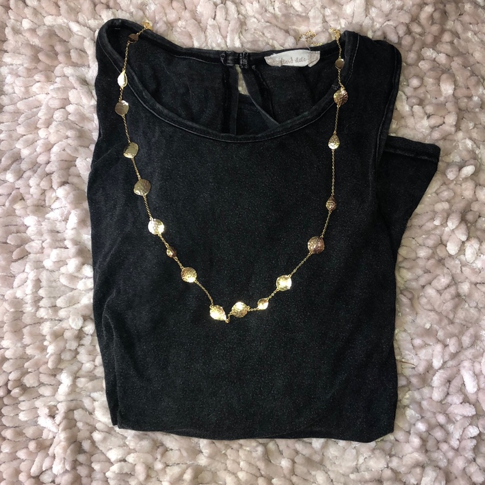 Black open back tank